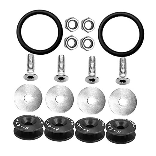 Universal Billet Bumper Trunk Quick Release Fastener Kit, Quick Release black