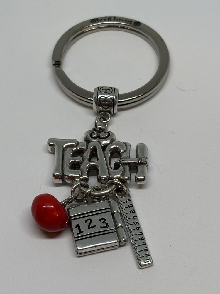 BRIGHTON TEACHER TEACH RULER APPLE RETIRED OPENING KEYCHAIN