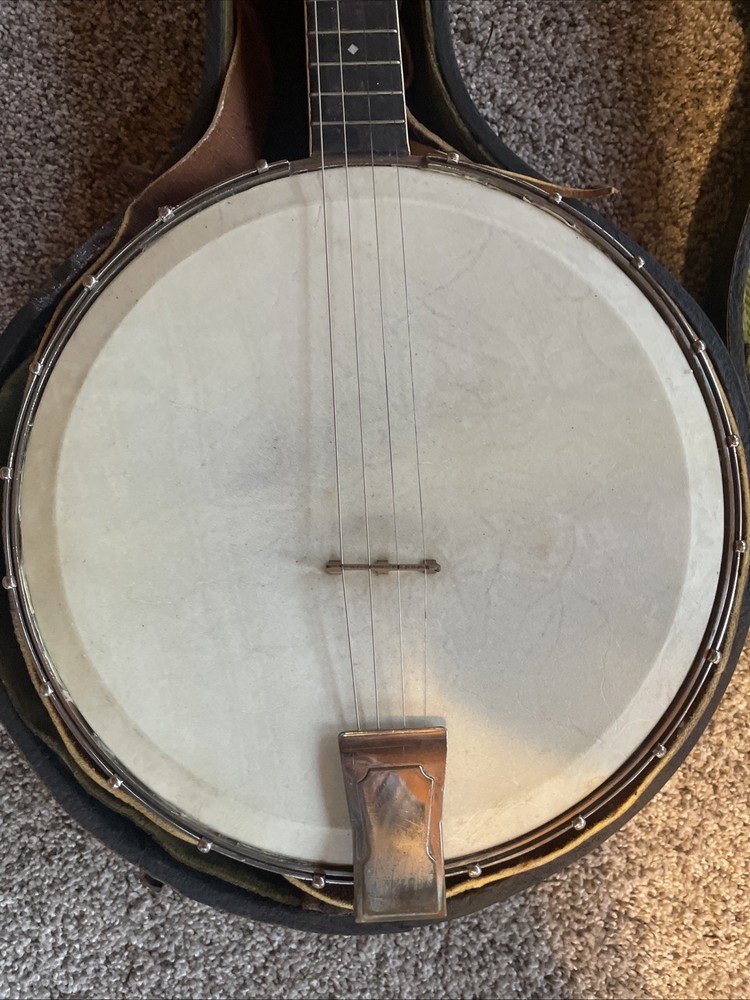 Wurlitzer 4 String Tenor Banjo. Hubcap Back