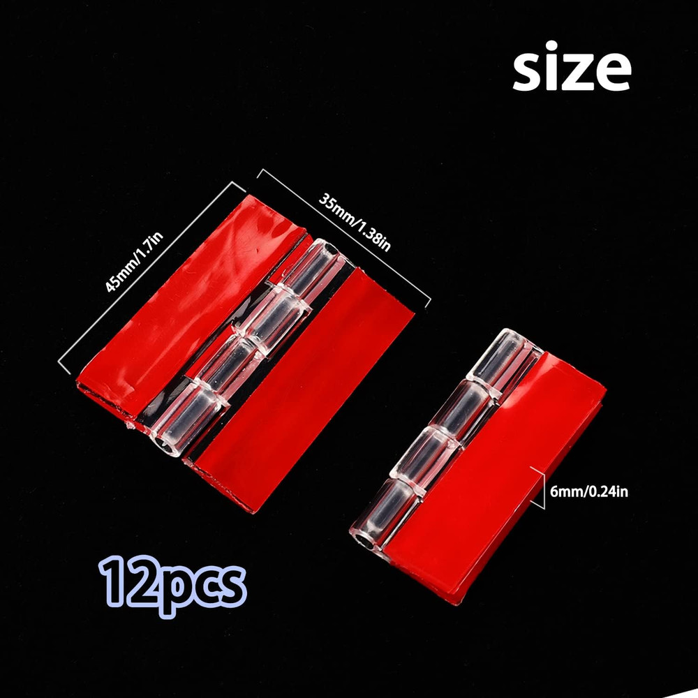 12 Pcs Acrylic Self Adhesive Small Transparent Continuous Hinge Tools for Cabine