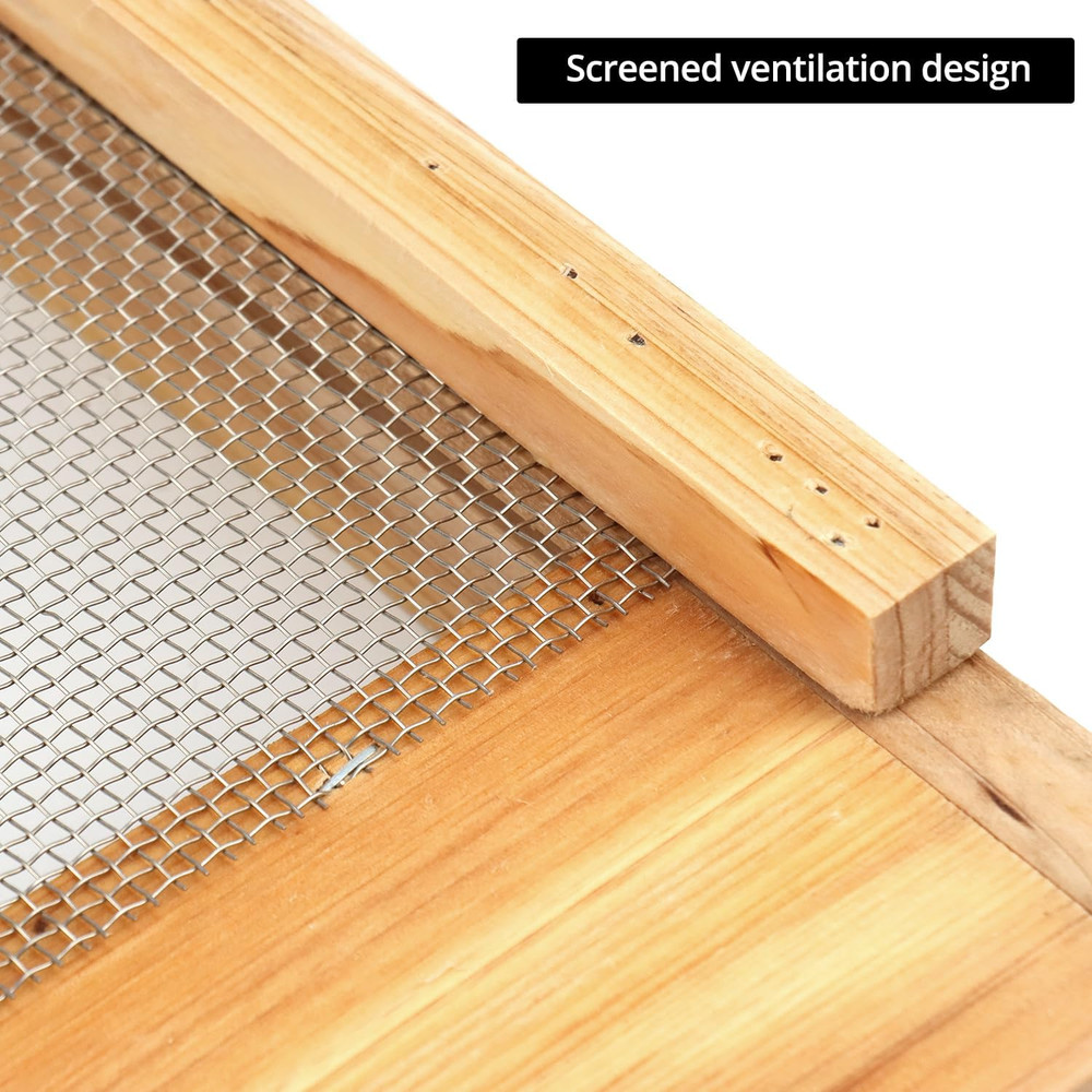 10 Frame Beehive Screened Bottom Board Beeswax Cedar Ventilated Base