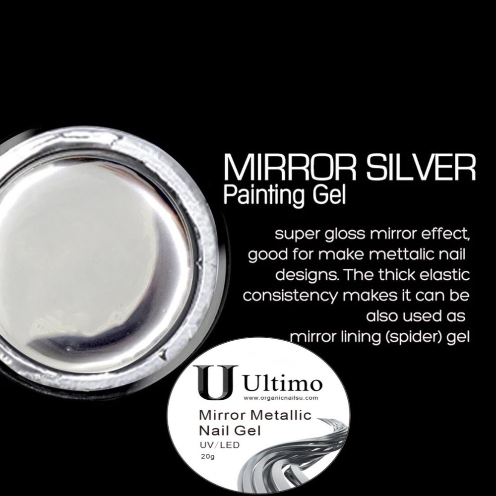 MIRROR gel metalic liner SILVER 20 Gramos