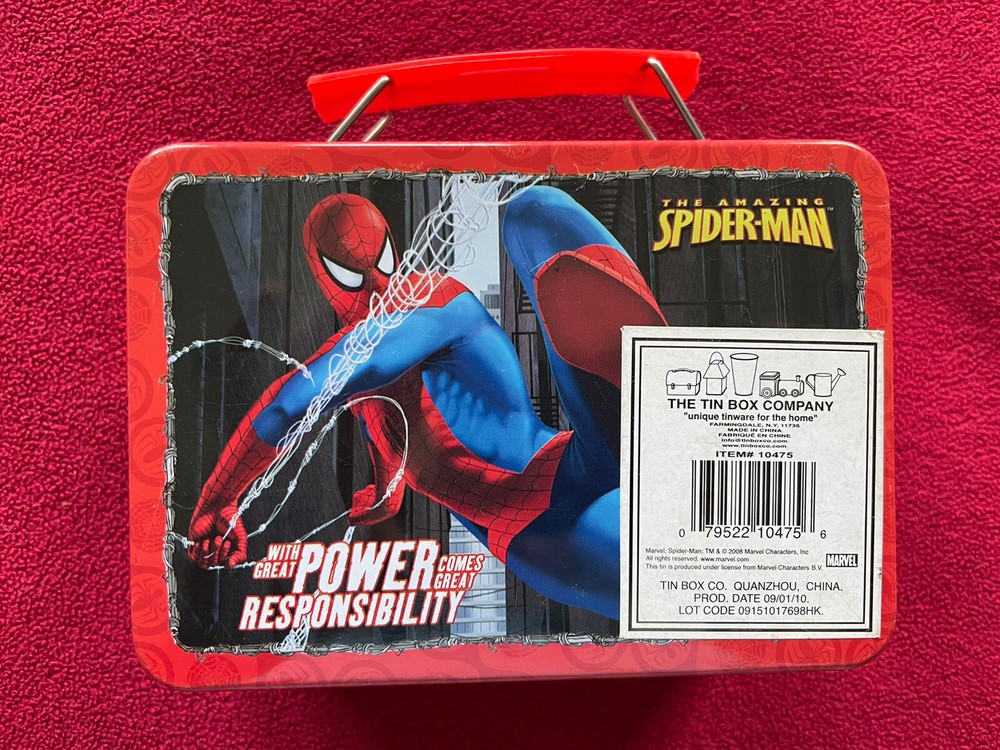 Amazing Spider-Man Mini Tin Mini Lunch Box Power Responsibility Marvel 2008