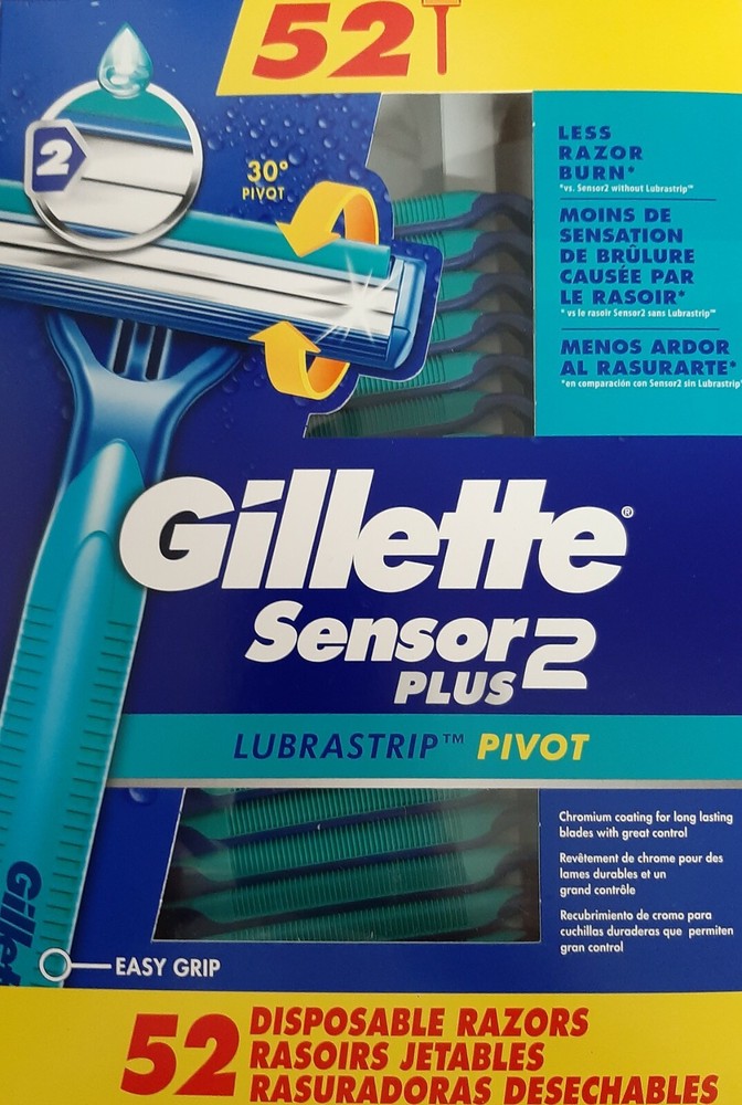 Gillette Sensor PLUS2 Disposable Razor Lubrastrip "52 Razors"