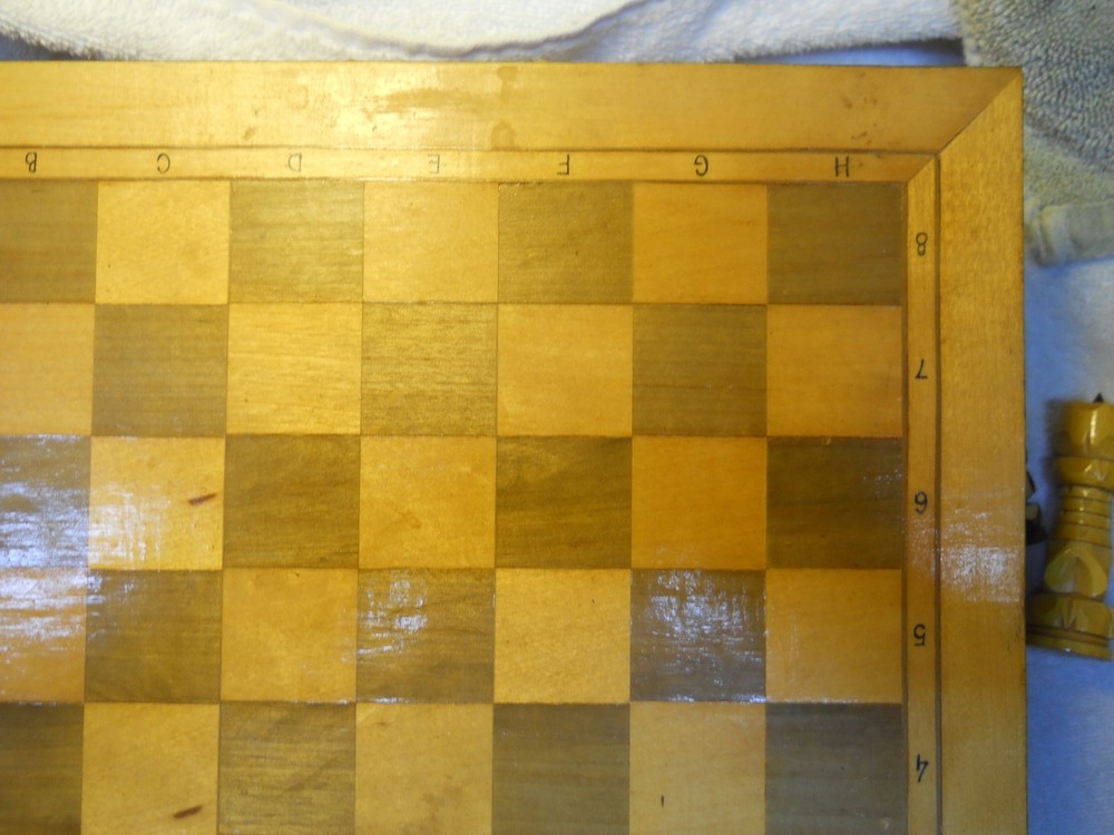 Hand Carved Russian Chess Set with Box
