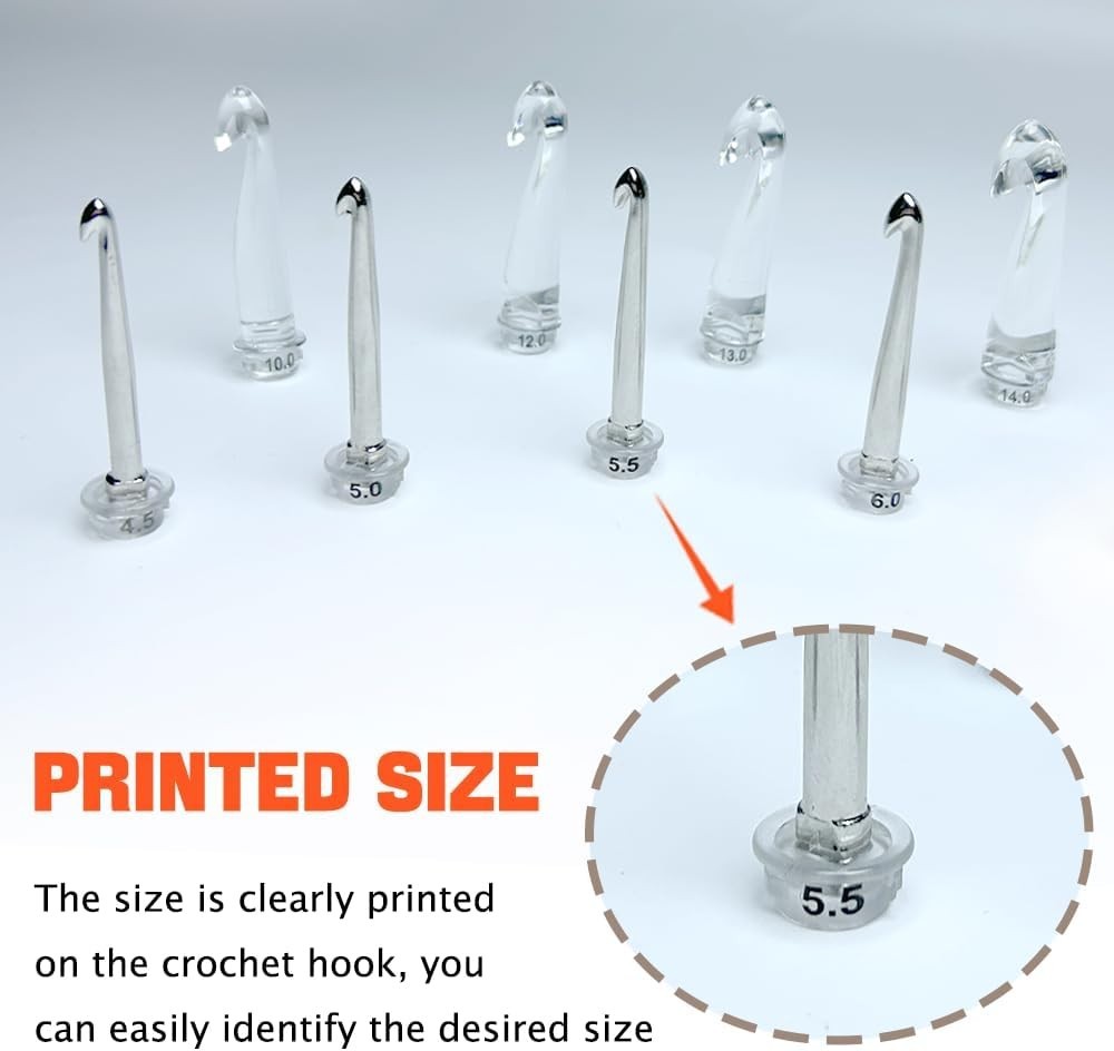 Complete 18-Piece Digital Counter Crochet Hook Set - Lighted & Interchangeable