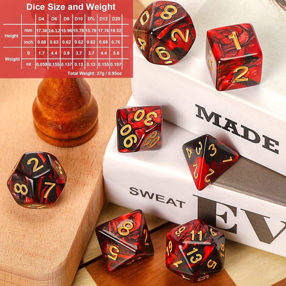 350 Pcs Compatible with DND Dice Sets Bulk Polyhedral Dice with Drawstring Ba...