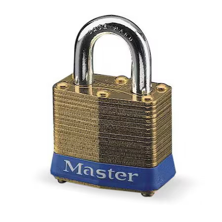 Master Lock 2 Padlock, Keyed Different, Standard Shackle, Rectangular Brass