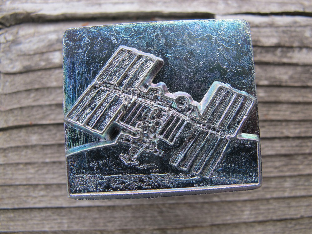 Galactic Space Station 1" Leather Stamp Tool Outer Space NASA