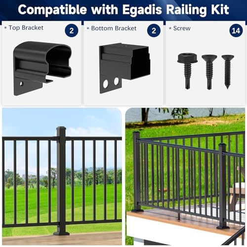 4 Pack Aluminum Deck Railing Bracket Connector, Fixed The Brackets- Fixed
