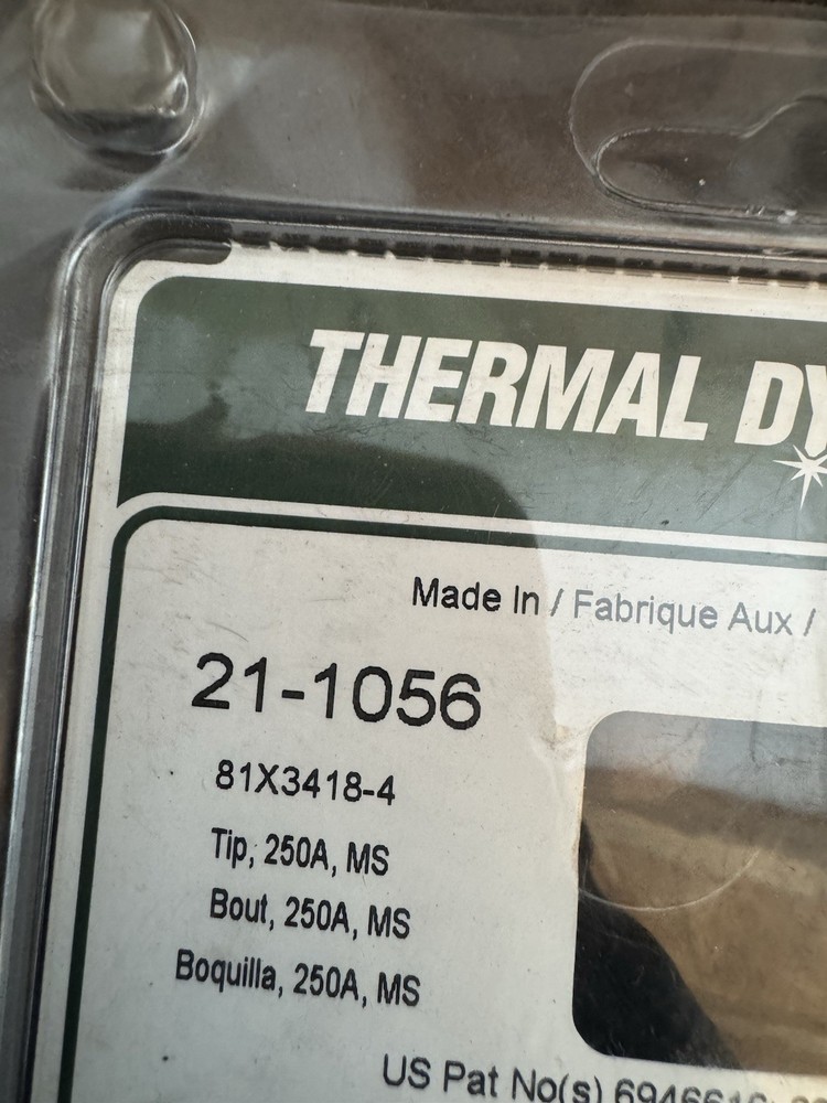 ✅ Thermal Dynamics 21-1056 Plasma Torch Tip 250A Ms 2 Pack