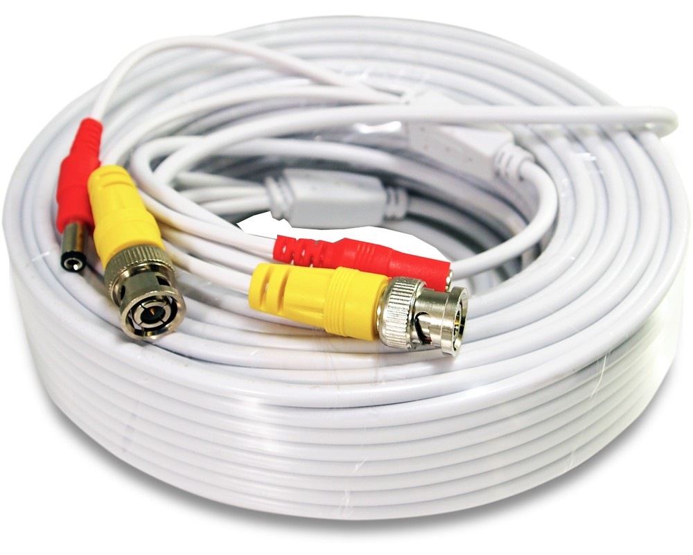 4 pcs 50 FT Power and Video BNC Extension Cable for Security Camera Connection