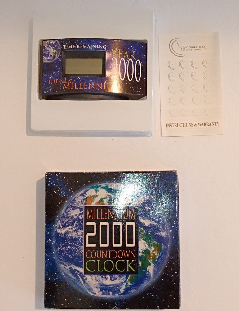 Vintage Year 2000 Countdown Clock with Instructions and Original Box.