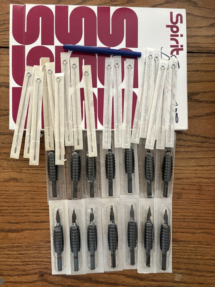 Assorted Tattoo Needles, Pen,sheets.