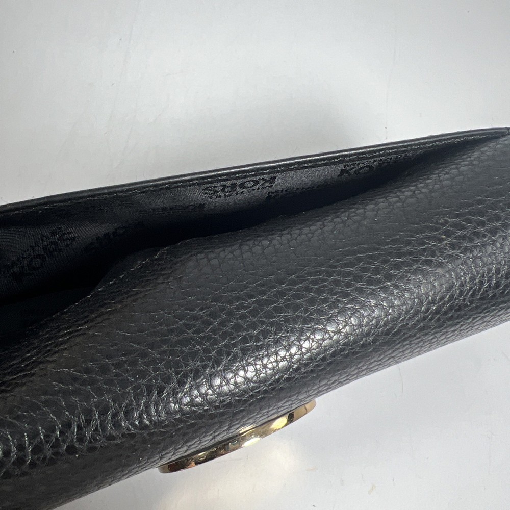 Michael Kors Black Pebbled Leather Envelope Wallet