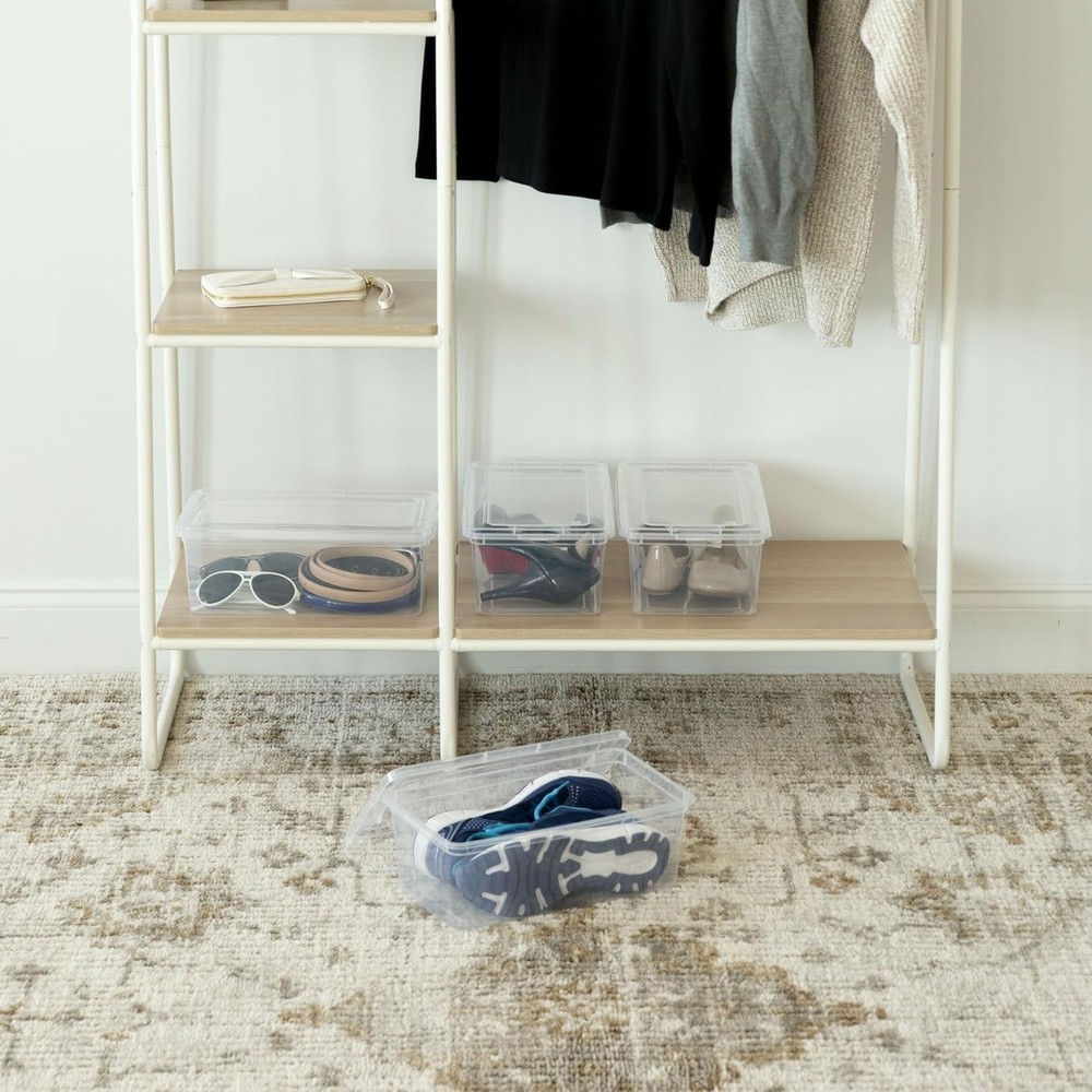 6-Piece Lidded Storage Container Set, 6-Quart Capacity - BPA-Free Plastic