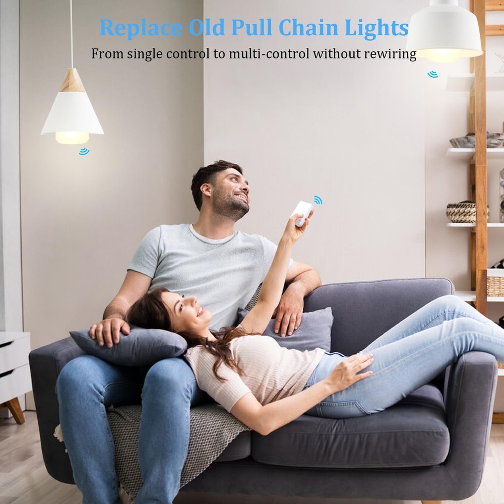 500W Remote Control Light Bulb Socket, E26/E27 Bulb Base Holder, 100FT Range,...