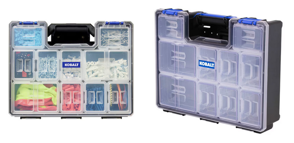 KOBALT 10-Compartment Wall Mounted Deep Cup Case with Lids Pro Organizer, 1 case