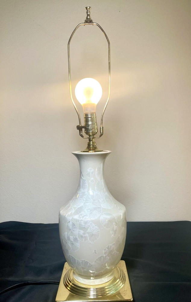 Vintage Crystalline Glazed Ceramic Table Lamp