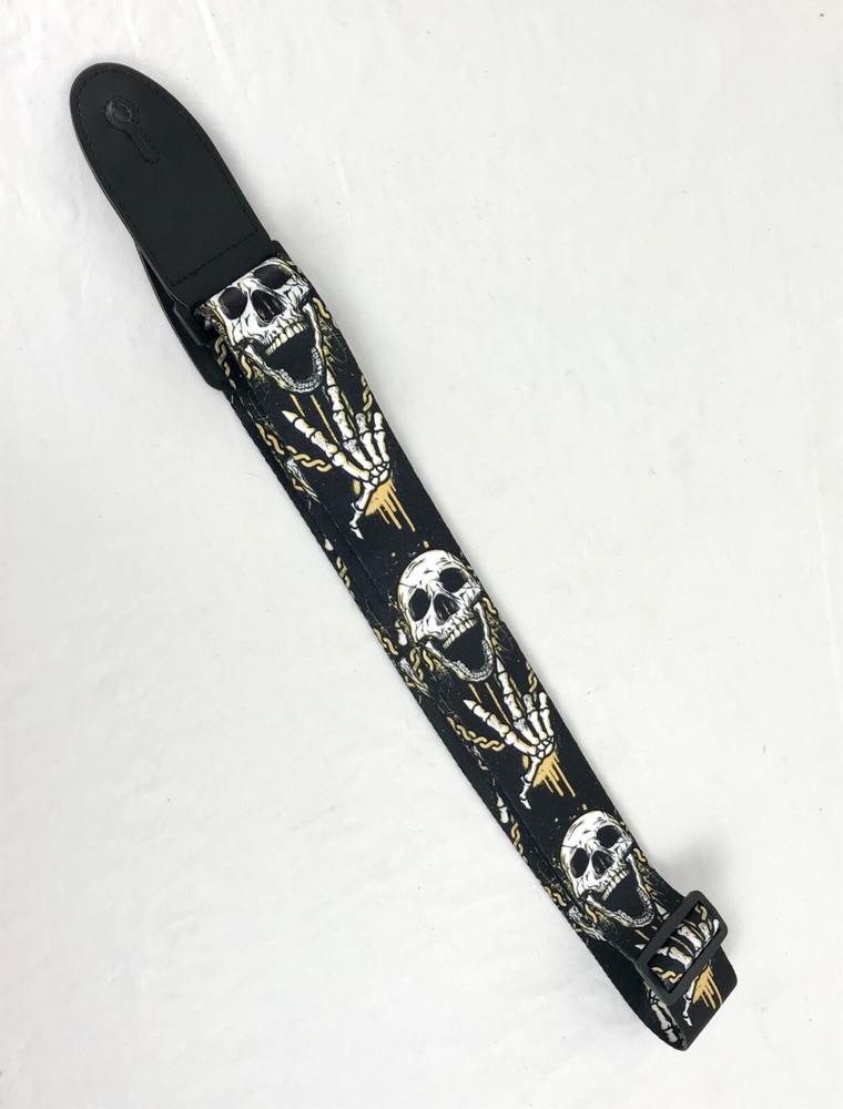 Skulls & Skeleton Hands Guitar Strap