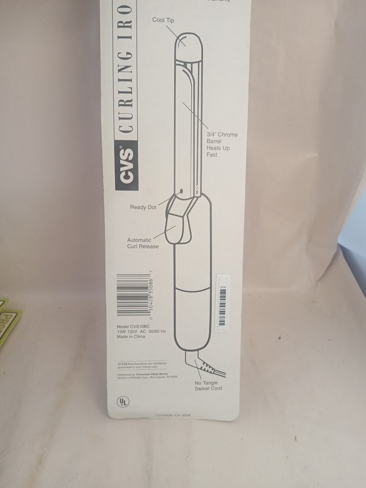 CVS 3/4" Curling Iron Model Cvs10bc A42