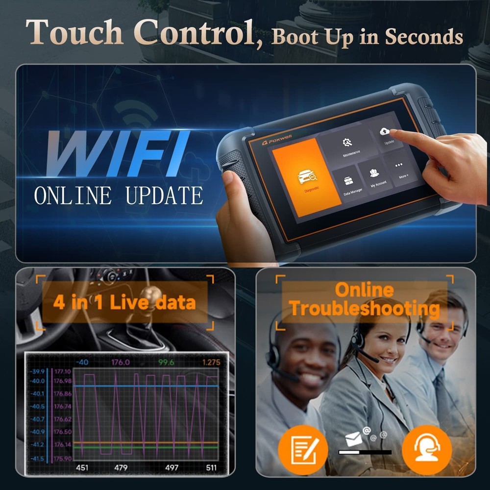 NT809 All System OBD2 Scanner Code Reader Bidirectional ABS SRS Diagnostic Tool