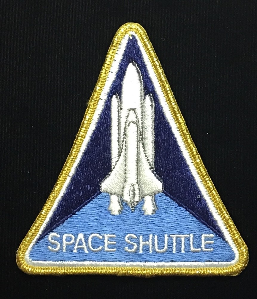 SPACE SHUTTLE PROGRAM ICON EMBLEM  BULLION THREAD EDGE TRIANGLE PATCH