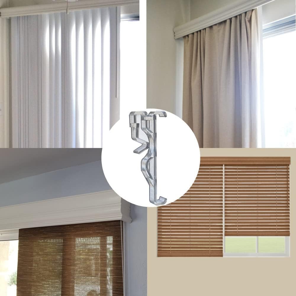 Valance Clips 10Pcs 2.5Inch Clear Plastic Hidden Holders for Window Blinds