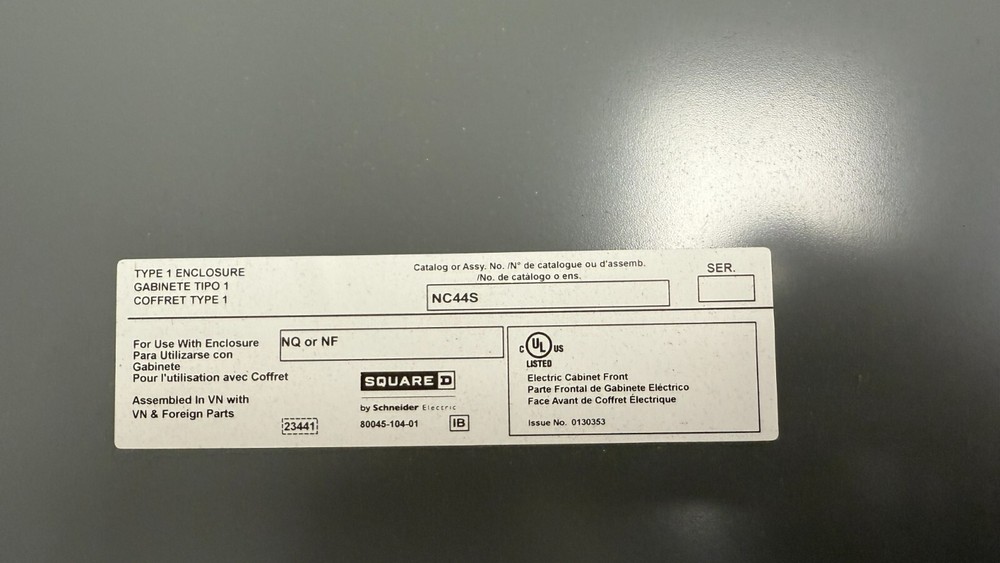 Square D NC44S/3TX84 Panelboard Cover