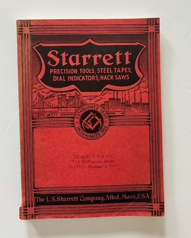 Vintage Starrett Universal Dial Test Indicator (196) & Catalog 26