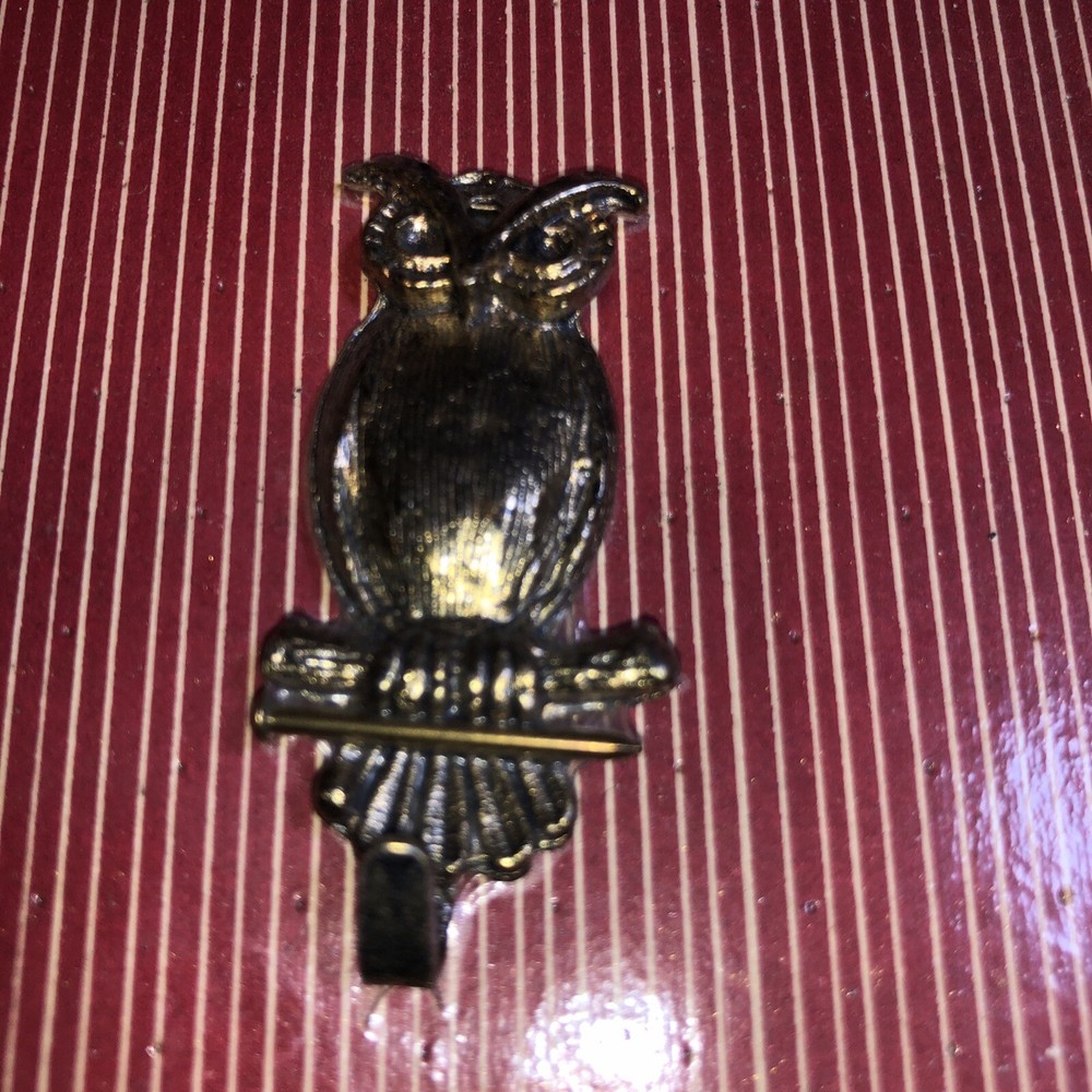 Vintage Solid Brass Owl Shaped Keys Hook Wall Hanger