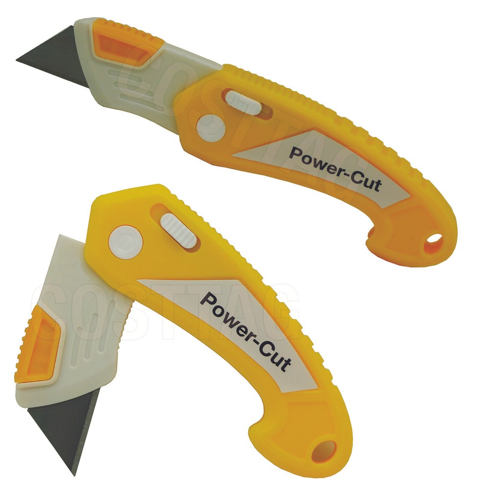 4-Pack Folding Utility Knife Box Cutter, Quick Change Blade with Lock Blade