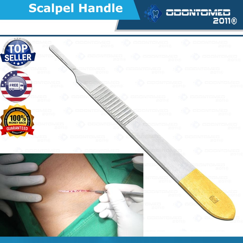 2 PCS Scalpel Handle #3 tissue separation Gold Plated Surgical Instruments