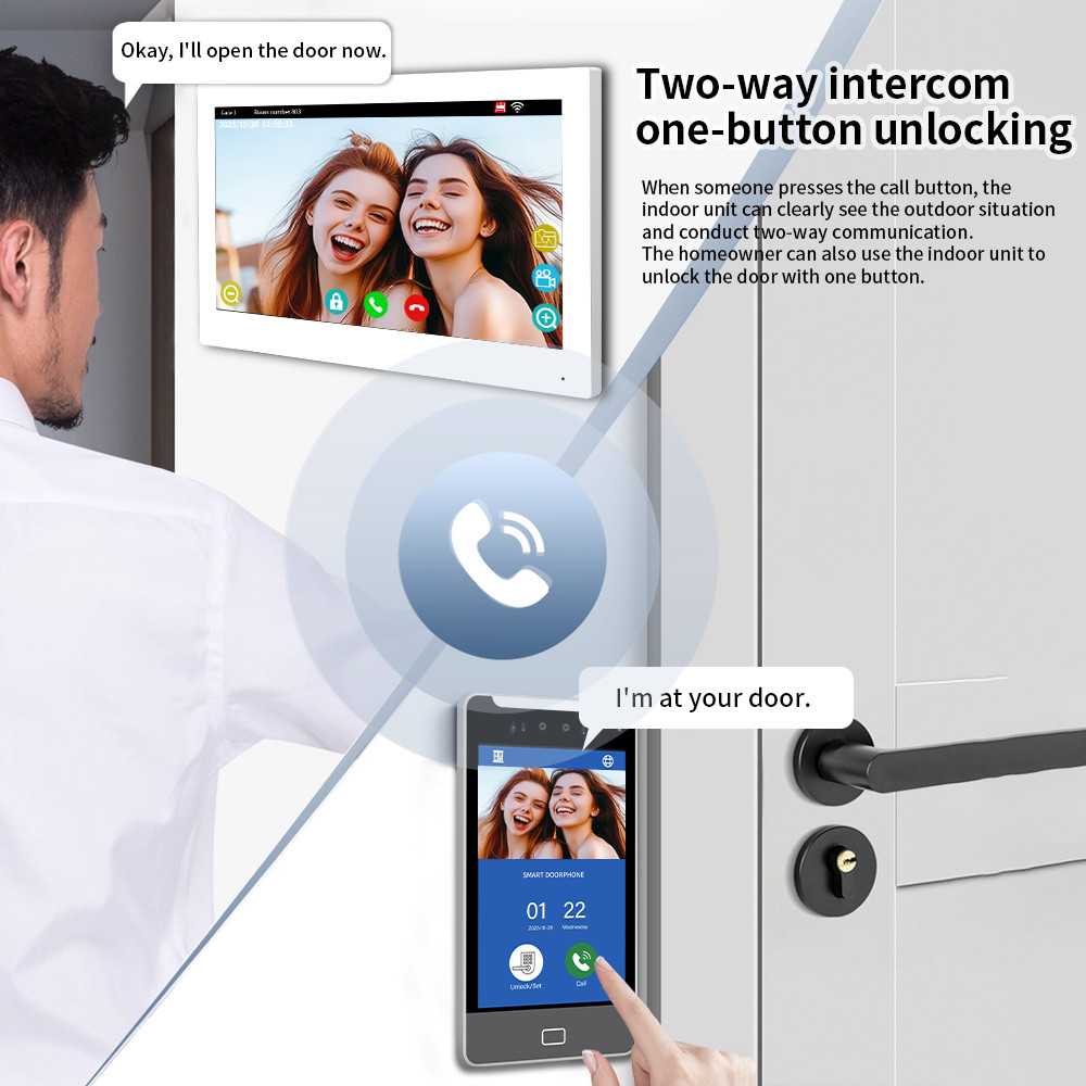 1-32 Unit Apartment Video Intercom System with Face Recognition & Access Control