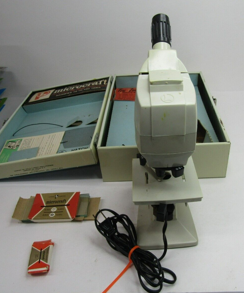 Vintage 1960 Lionel-Porter Panel Microcraft Microscope Labmaster Lab with slides