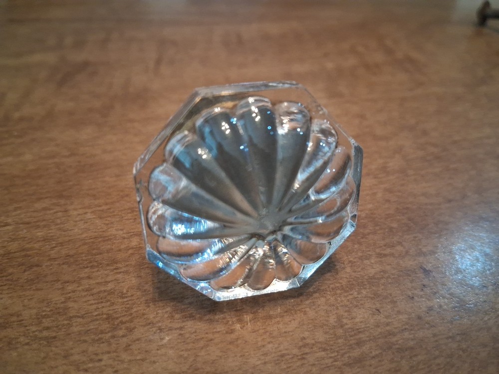 Antique Glass Drawer Pull Knobs Set Of 4 Octagon Shape