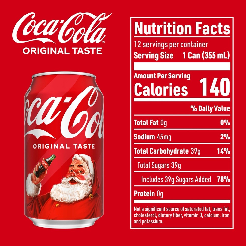 •*.Coca-Cola 🎅🏼 Soda Soft Drinks, 12 fl oz Cans, 12 Pack•*.