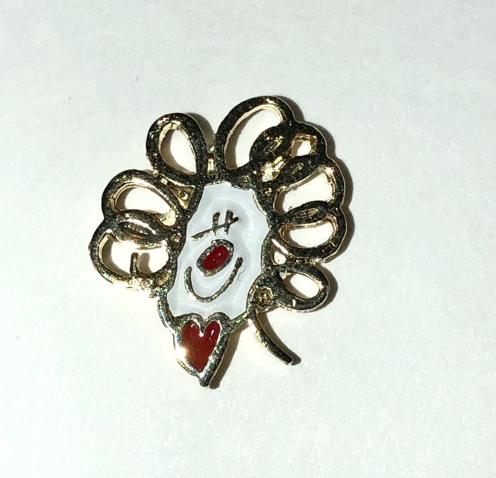McDonald’s Vintage Pinback Enamel Crew Pin Ronald Scribble Head