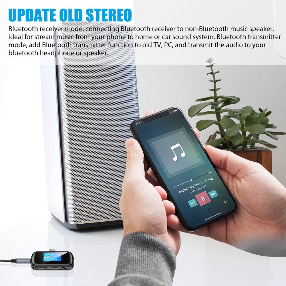 LCD Wireless Audio 3.5mm Aux Adapter Car Bluetooth 5.0 Transmitter Receiver