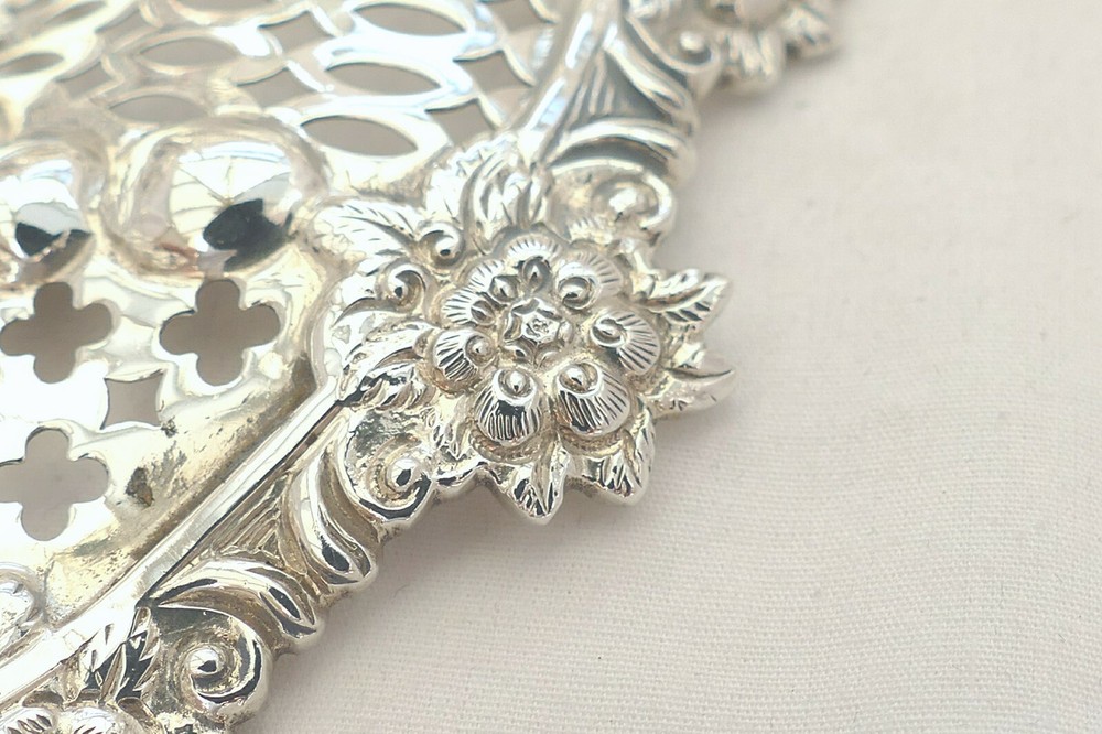 RARE VICTORIAN HM STERLING SILVER PIERCED FRUIT DISH 1894