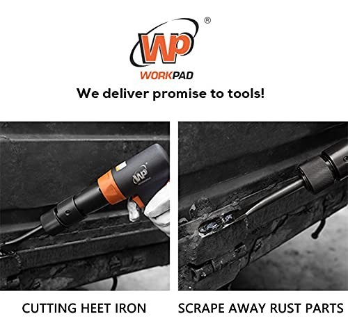Long Barrel Air Hammer 190mm with Quick Change Chisel Retainer & 4 Chisels Set,