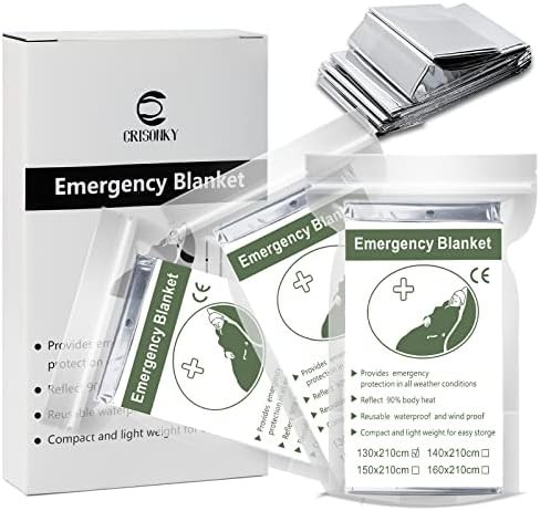 Emergency Mylar Survival Thermal Blankets, Foil Pack
