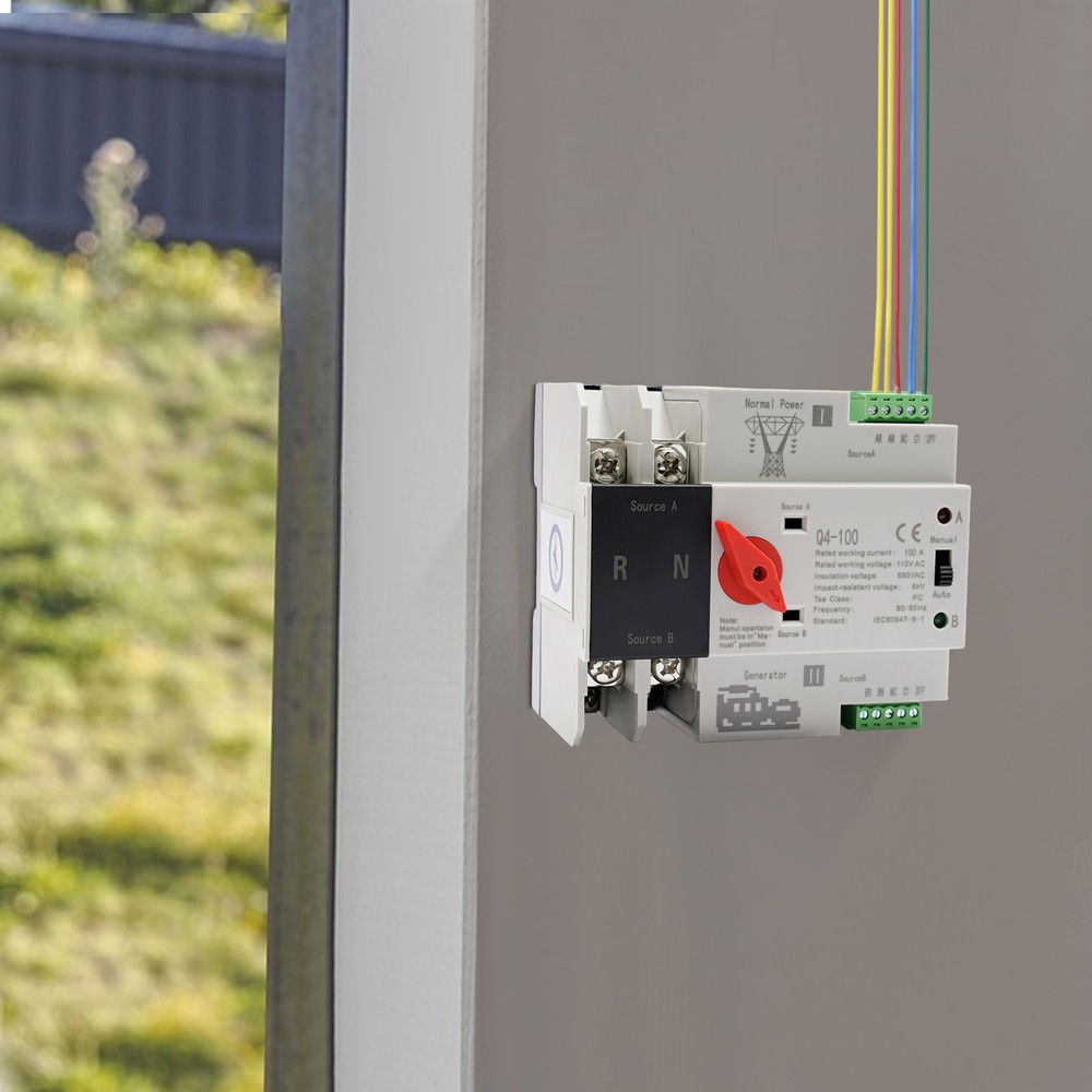 Automatic Transfer Switch 2P 100A Generator Changeover Switch Dual-Power NEW!