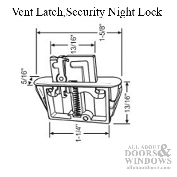 Plastic Security Night / Vent Latch - Choose Color