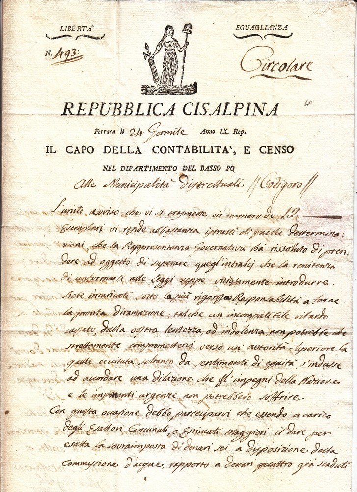 MM790-REP.CISALPINA-FERRARA Accounting And Census Cap For Codigoro