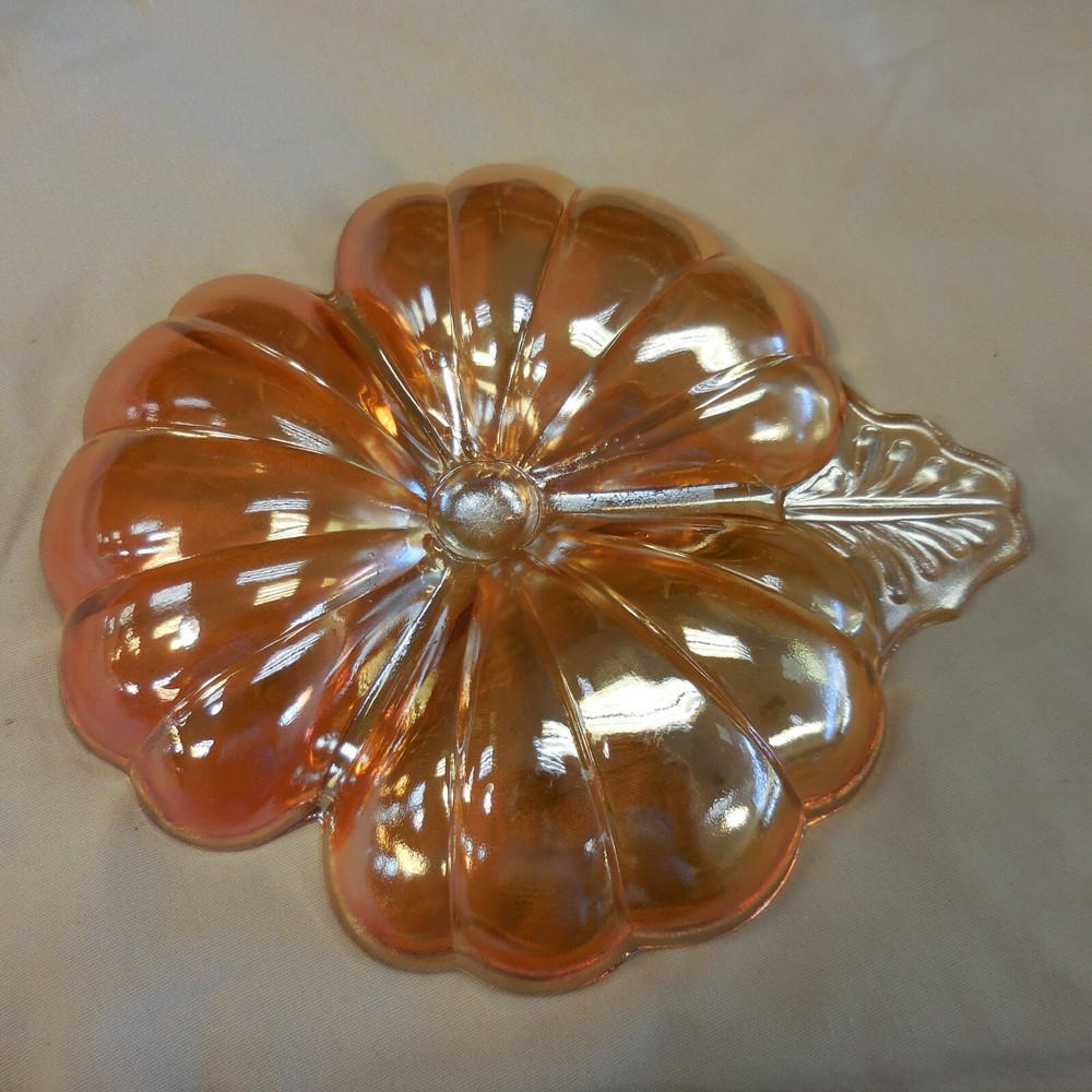 Vintage Orange Carnival Glass Candy/nut Dish