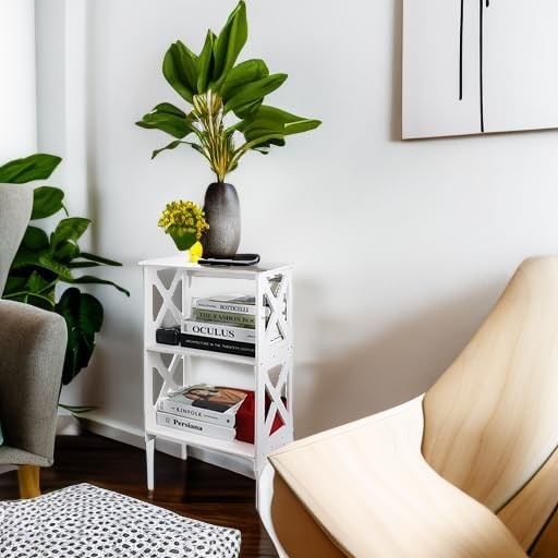 Lechay Small Side Table - White End for Spaces, Slim