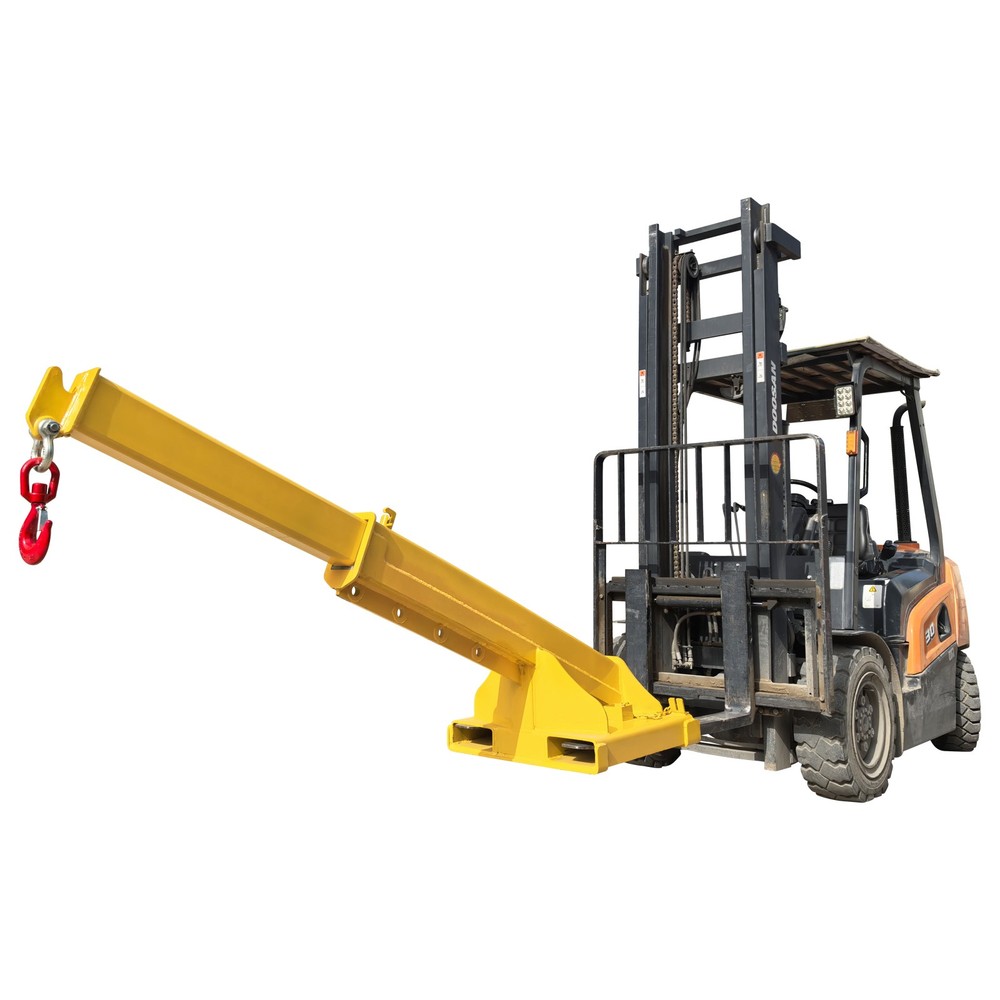 4T Adjustable Mobile Forklift Lifting Boom Telescopic Crane Lifting Attachment
