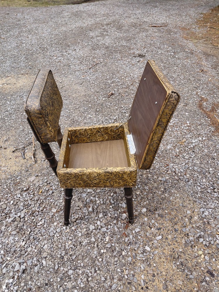 Vintage Sewing Stool With Storage Under Seat