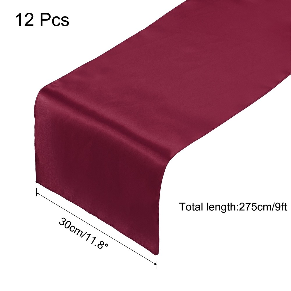 12 Pcs Gold Satin Table Runner 12" x 108" Romantic Silk Table Runner -68